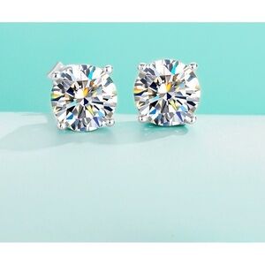 MOISSANITE 1 CARAT STUD EARRINGS GRA CERTIFIED
